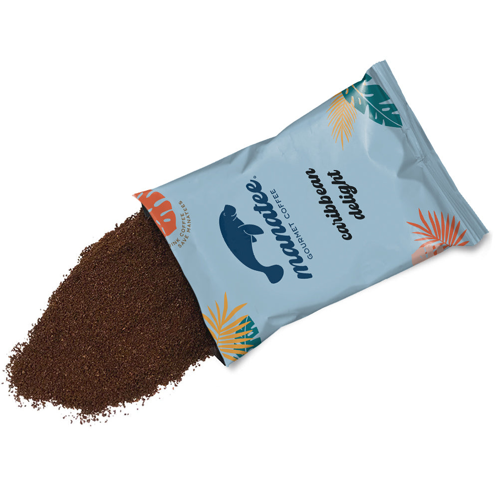 Manatee Caribbean Delight Medium Roast Whole Bean Coffee – 2lb Bag, Sanibel FL